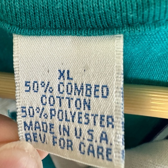 Vintage Penguin Club‎ Vertical Stripe Polo Mens XL Teal Made in USA - Picture 2 of 8
